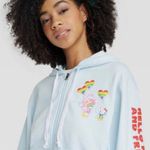 Hello Kitty  x Care Bears Sanrio Light Blue Zip Up Hoodie Cotton Blend Photo 3