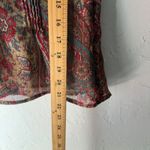 ANA New Approach Y2k M Paisley Print V Neck Blouse Top Forest Whimsigoth Boho Tan Size undefined Photo 7