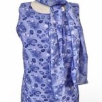 90’s Y2K Floral Flower Blue Purple Maxi Dress Scarf Vintage Photo 1