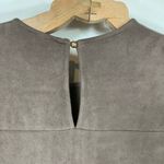 Chloe K  Brown Suede Mini Shift Dress Pockets Small Photo 7