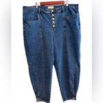 Eloquii  Button Front Barrel Leg Jeans Size 22 Photo 1