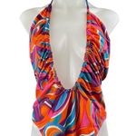 Pretty Little Thing NEW  Multicolor Printed Ruched Scoop Neck One Piece Swimsuit 16 Photo 2