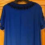 Lucky Brand  Embroidered Beaded Mini Shift Dress in Cobalt Blue & Black Size XS‎ Photo 11