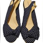 Lands' End Women's Wedge Knot Espadrille Chambray Fabric - Peep Toe Size… Photo 1