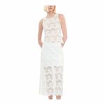 The Kooples Stretch Lace Fitted Tank Top Off White Round Neck Women’s Size 1 NWT Photo 14