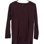 J.Jill Maroon Long Sleeve Supima Cotton Crew Neck Pullover Tunic Women Sz XS Photo 0