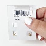 NWT ADORNIA 14K Plated Gold Floral Dangle Hoops Pink Mother of Pearl Photo 3