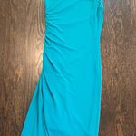 Trina Turk Blue Asymmetrical Ruched Cocktail Dress Photo 6