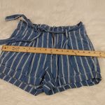 American Eagle  Size 2 Blue White Striped Stripes Paper Bag Shorts Summer Vacatio Photo 2