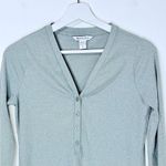 Athleta Uptempo Sage Green Long Henley Sleeve Jersey Ribbed Top Small Photo 5