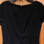 White House | Black Market Black Sheath Dress Cap Sleeves Silver Hardware Size 2 Photo 11