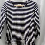 Madewell  Women's Navy and White Striped Cotton Top Size Small Photo 8