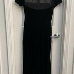 Vera Wang Dress Cap Sleeve Black Velvet Sheer detail Size 2 Photo 0