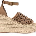 Tory Burch Basketweave Espadrille Ankle Strap Wedges Leather Size 10M New in Box Photo 9