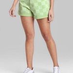 Wild Fable Women's Super-High Rise Rolled Cuff Mom Jean Shorts - Checkered Photo 0