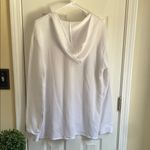 Michael Kors  White Hooded Top with Gold Accents Photo 4