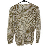 J. McLaughlin  Cashmere Sweater Womens S Cream Tan Pullover Animal Print Zebra Photo 6
