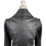 Michael Kors  Missy Wing Collar Black Leather Moto Jacket Size XS $695 Photo 12
