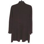 Eileen Fisher Womens Long Textured Silk Cotton Knit Cardigan Chocolate Medium Photo 2