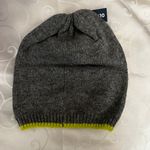 Old Navy NWT Gray & Green Trim Light Knit Beanie Hat Photo 2