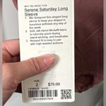 NEW! Lululemon Serene Saturday Long Sleeve Size 2 Photo 2