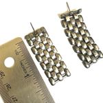 Watch Band Style Woven Dangle Earrings Silver Photo 4