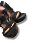 Nine West  Delaney Heels Women's 8.5 Black Faux Leather Platform Strappy Dress Photo 4