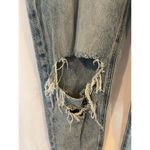 American Eagle Women's Size 0 Short Ripped Mom Jeans Light Blue Denim Photo 4