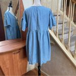 Joie  Womens Lace Up Chambray Dress, Denim Jean Blue Cotton blend Sz M Photo 3