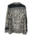 Tolani Collection Button Front Shirt in Grey Leopard Print, Size XL New w/Tag Photo 2