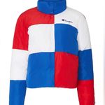 Champion NWOT Colorblock Surf The Web Puffer Coat Red White Blue Puffy Jacket XL Photo 4