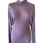 ZARA NWT Mock Neck Ribbed Sweater Lightweight Lavender Large Photo 6