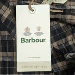 Barbour Lorelie Top Praline Plaid V-neck Seersucker Puff Sleeves 14 New Photo 8
