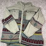 POL Women's XL Multicolor Patchwork Denim Jacket Bohemian Tribal Style NWOT Photo 0