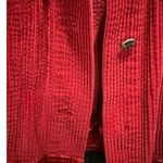 J.Jill  Red Courderoy Trucker Coat With Velvet Trim Boho Chic Effortless Classic Photo 8