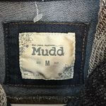 Mudd Denim Jacket Womens M Trucker Sweater Sleeves Hoodie Dark Wash Distressed Photo 3