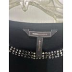 BCBGMAXAZRIA Women's Black Short Sleeve Studded Pocket Sweater Top Size Large Photo 5