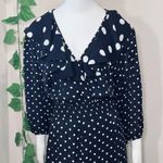 Susan Tudor Vintage Black Polkadot 1980’s Peasant Dress Size M Photo 9