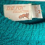 Vintage The Fox Collection Green Knit Sweater Medium Photo 2