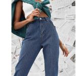 Nasty Gal NWT  High Waist Pinstripe Mom Jeans Photo 3