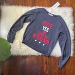 Wildfox  Navy Sweatshirt NWT Vote Yes on Three Day Weekends Photo 0