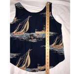 Vintage Womens Top Size 8 Nautical Sailing Ocean Tank Navy Blue Yacht Made USA Photo 6