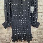 Retrofête Retrofete Hedy Embellished Silk Chiffon Dress in Black Pearl Size Small NWT Photo 4