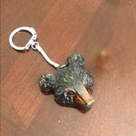 Vintage Pat P . Bear Head Keychain Black Photo 0