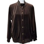 Ralph Lauren Velvet Velour Collar Ribbed Snap Button Jacket Brown Plus Size 3X Photo 0