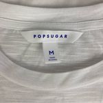 Popsugar  "ALL THE WINE" Women's Sheer White Crew Neck Graphic Tee Size M Photo 3
