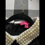 Betsey Johnson  Black Lace Dress with Pearl Collar size 12 Photo 6