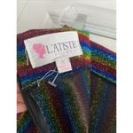 L'Atiste by Amy Womens Small Wide Leg Rainbow Glitter Pants Pride Boho Chic Photo 6