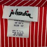 Jo Hardin vintage vest polka dot stripes red white blue color block patriotic 12 Photo 4