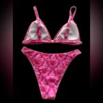 SheIn Vibrant Pink and Red Bikini with Triangle Top and High-Cut Design Photo 1